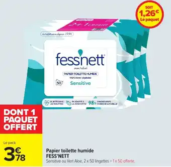 Carrefour FESS'NETT Papier toilette humide offre