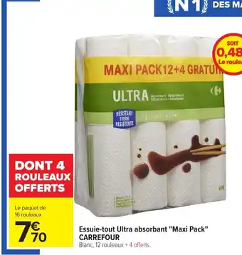 Carrefour CARREFOUR Essuie-tout Ultra absorbant "Maxi Pack" offre