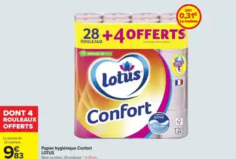 Carrefour LOTUS Papier hygiénique Confort offre