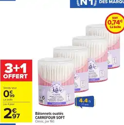 Carrefour CARREFOUR SOFT Bâtonnets ouatés offre