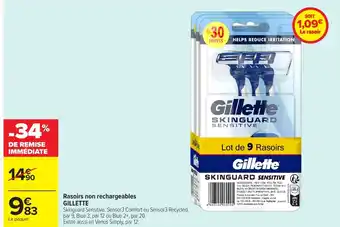 Carrefour GILLETTE Rasoirs non rechargeables offre