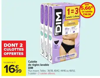 Carrefour DIM Culotte de Règles Lavable offre