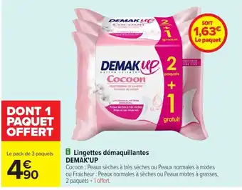 Carrefour DEMAK'UP Lingettes démaquillantes offre