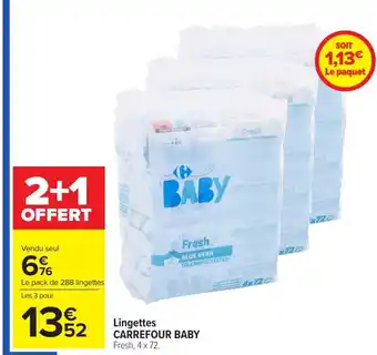 Carrefour CARREFOUR BABY Lingettes offre