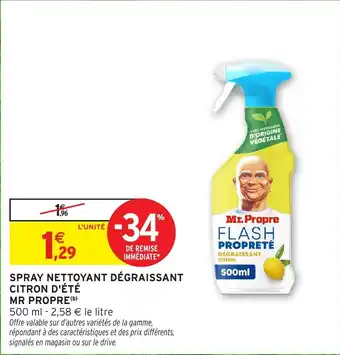 Intermarché Hyper Spray nettoyant dégraissant citron d'été mr propre offre