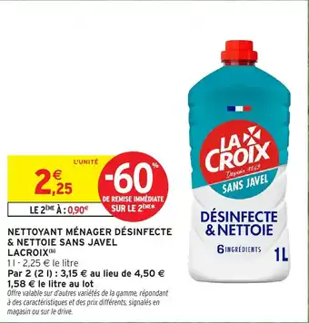 Intermarché Hyper Nettoyant ménager désinfecte & nettoie sans javel lacroix offre