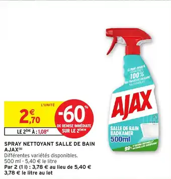 Intermarché Hyper Spray nettoyant salle de bain ajax offre