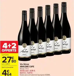 Carrefour ABALONE CAPE Vin Shiraz offre