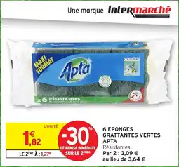 Intermarché Hyper 6 eponges grattantes vertes apta offre