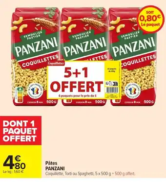 Carrefour PANZANI Pâtes offre