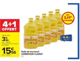 Carrefour CARREFOUR CLASSIC Huile de tournesol offre