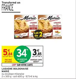 Intermarché Hyper Lasagne bolognaise marie offre