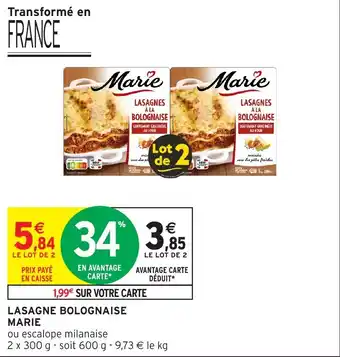 Intermarché Hyper Lasagne bolognaise marie offre