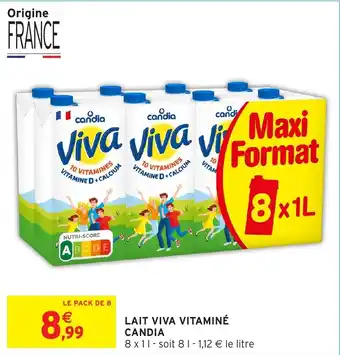 Intermarché Hyper Lait viva vitaminé candia offre