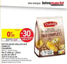 Intermarché Hyper Petits pains grilles ble complet chabrior offre