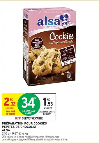 Intermarché Hyper Préparation pour cookies pépites de chocolat alsa offre