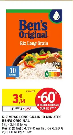 Intermarché Hyper Riz vrac long grain 10 minutes ben's original offre