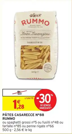 Intermarché Hyper Pâtes casarecce n°88 rummo offre