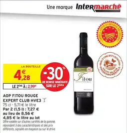 Intermarché Hyper Aop fitou rouge expert club hve3 offre