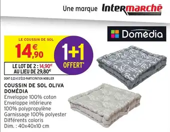 Intermarché Hyper Coussin de sol oliva domédia offre