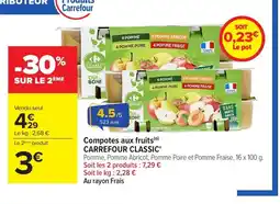 Carrefour Compotes aux fruits offre