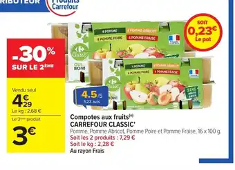 Carrefour Compotes aux fruits offre