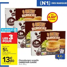 Carrefour Cheeseburgers surgeles offre