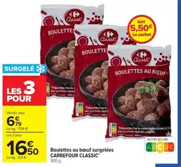 Carrefour Boulettes au boeuf surgelees offre