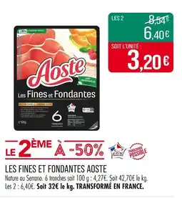 Match AOSTE Les fines et fondantes offre