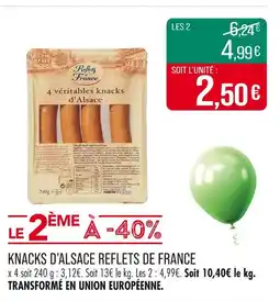 Match REFLETS DE FRANCE Knacks d’Alsace offre