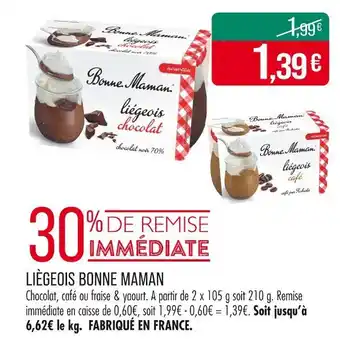 Match BONNE MAMAN Liégeois offre