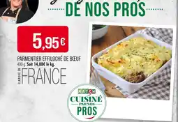 Match Parmentier effiloche de boeuf offre