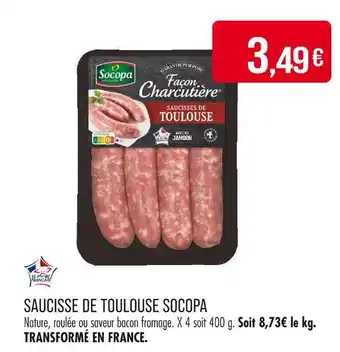 Match SOCOPA Saucisse de toulouse offre