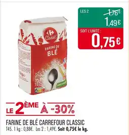 Match Carrefour Classic Farine de Blé offre