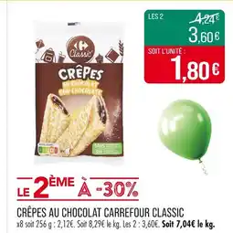 Match Carrefour Classic Crêpes au chocolat offre