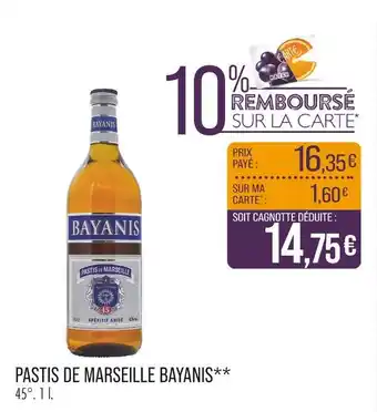 Match BAYANIS Pastis de marseille offre