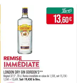 Match Gordon's London Dry Gin offre