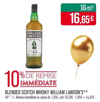 Match WILLIAM LAWSON'S Blended scotch whisky offre