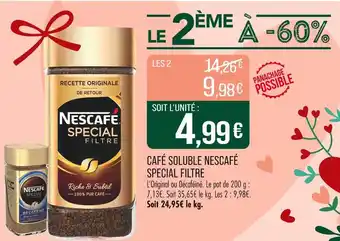 Match Nescafé Café Soluble Special Filtre offre