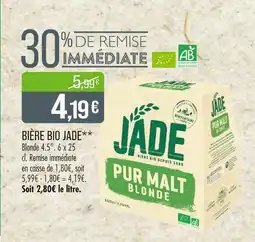 Match JADE Bière Bio offre