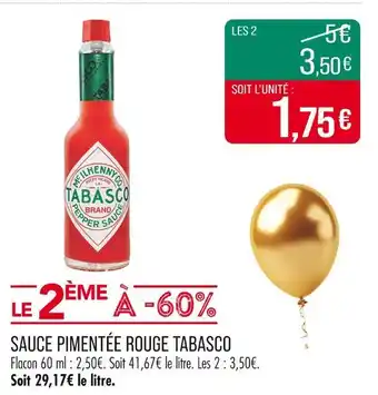 Match TABASCO Sauce pimentée rouge offre