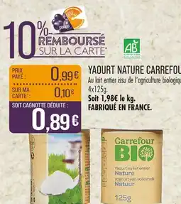 Match Carrefour Yaourt nature offre