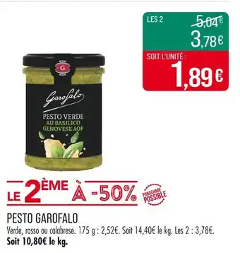 Match GAROFALO Pesto verde au basilico genovese aop offre