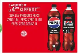 Match PEPSI 3 achetés = le 4ème offert sur les produits zero 1,5l, pepsi zero 1l ou pepsi zero cerise 1l offre