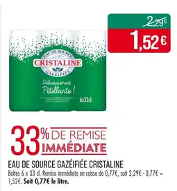 Match CRISTALINE Eau de Source Gazéifiée offre