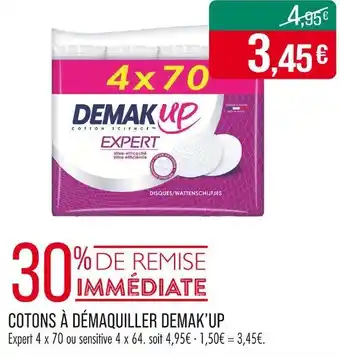 Match DEMAK'UP Cotons à démaquiller offre