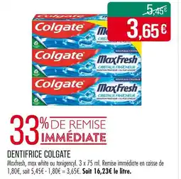 Match Colgate MaxFresh Cristaux Fraîcheur offre