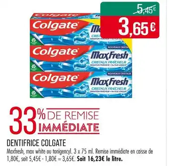 Match Colgate MaxFresh Cristaux Fraîcheur offre