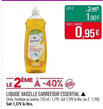 Match CARREFOUR ESSENTIAL Liquide vaisselle offre