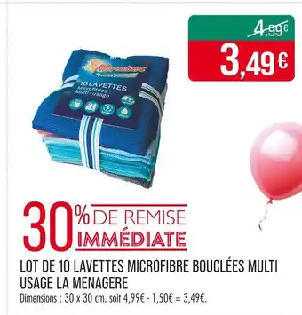 Match La Menagere Lot de 10 lavettes microfibre bouclées multi usage offre